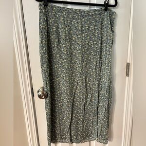 24colours | Blue Ditsy Floral Midi Skirt